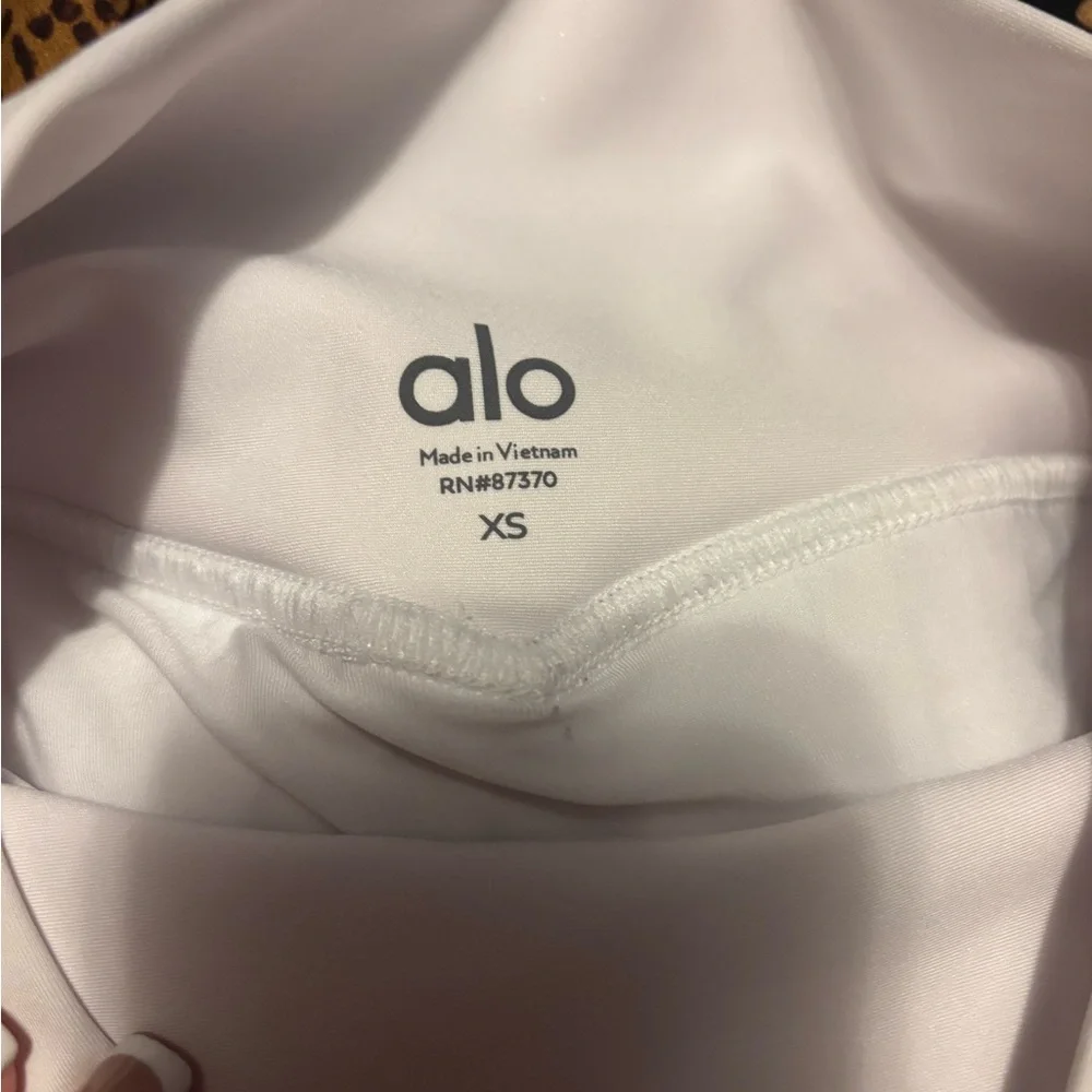 ALO Yoga White Mini Pleated Skirt